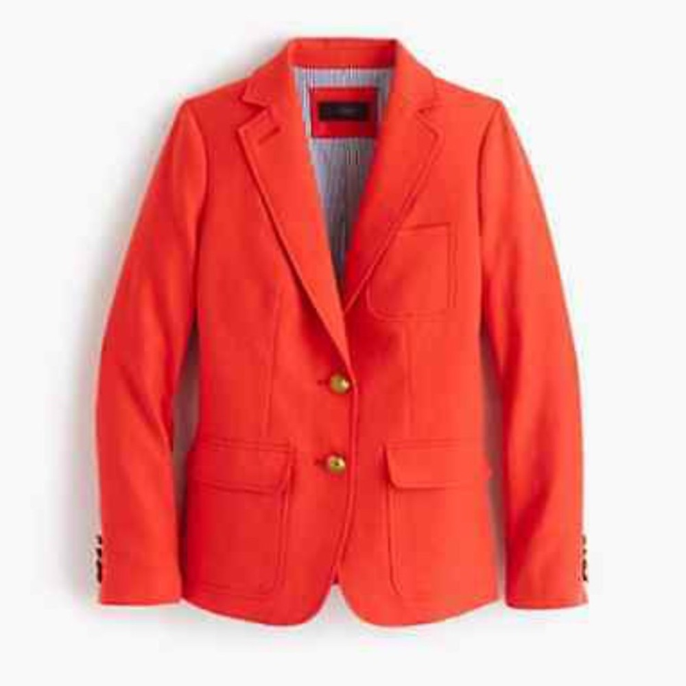 EUC J. Crew Linen Rhodes Blazer Fiery Sunset 0